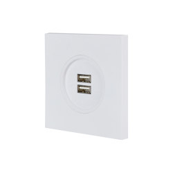White Soft Touch - Single Cover Plate - 2 USB A | Sockets | Modelec